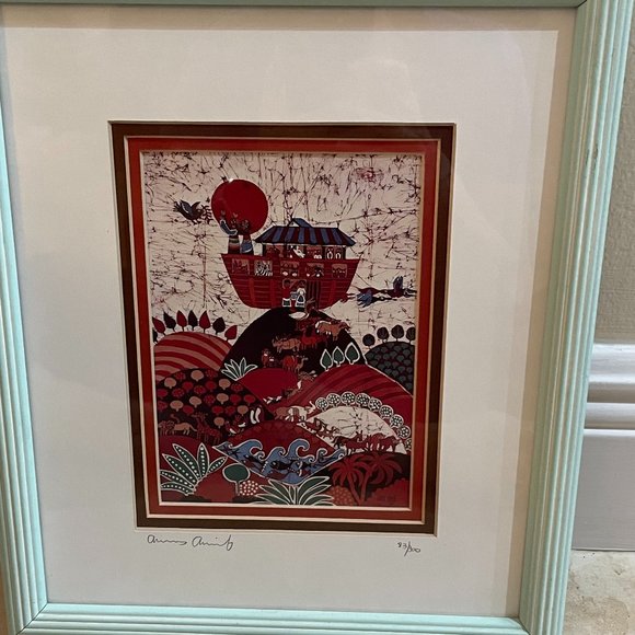 Amos Amit 1984 Noah's Ark Framed Picture - Picture 2 of 11